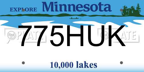 775HUK Minnesota License Plate