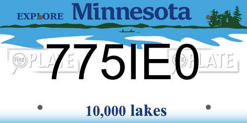 775IE0 Minnesota License Plate