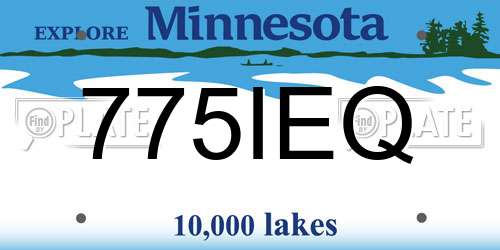 775IEQ Minnesota License Plate