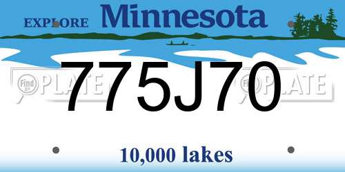 775J70 Minnesota License Plate