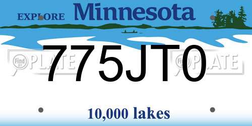 775JT0 Minnesota License Plate
