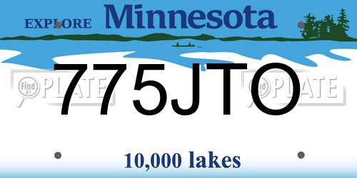 775JTO Minnesota License Plate