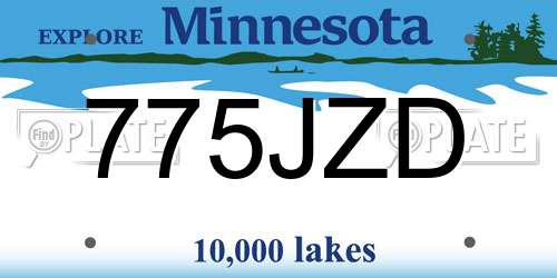 775JZD Minnesota License Plate