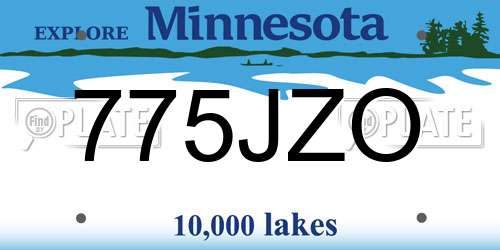 775JZO Minnesota License Plate