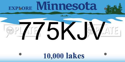 775KJV Minnesota License Plate