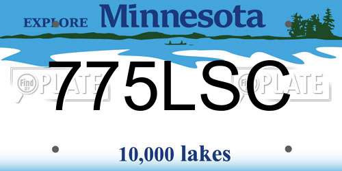 775LSC Minnesota License Plate