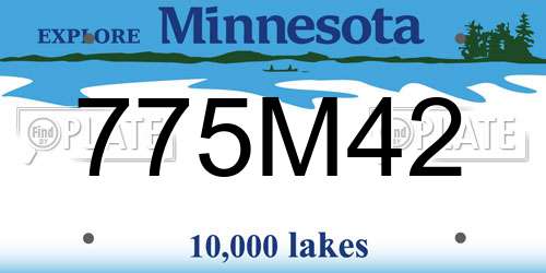 775M42 Minnesota License Plate