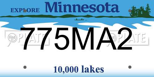 775MA2 Minnesota License Plate