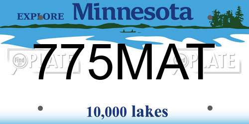 775MAT Minnesota License Plate