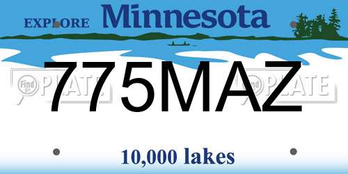 775MAZ Minnesota License Plate