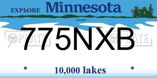 775NXB Minnesota License Plate