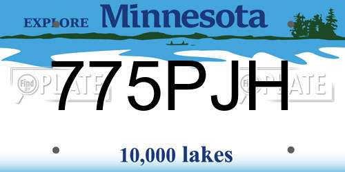 775PJH Minnesota License Plate