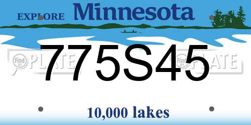 775S45 Minnesota License Plate