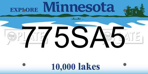 775SA5 Minnesota License Plate