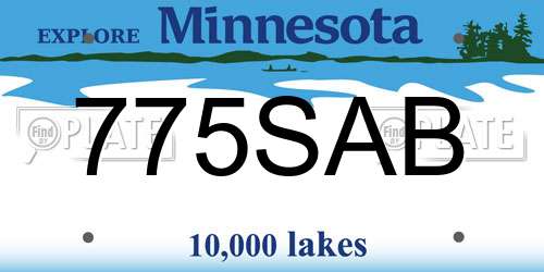 775SAB Minnesota License Plate