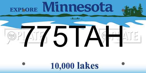 775TAH Minnesota License Plate