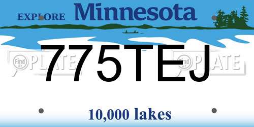 775TEJ Minnesota License Plate