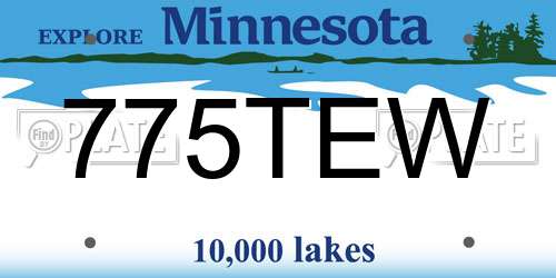 775TEW Minnesota License Plate