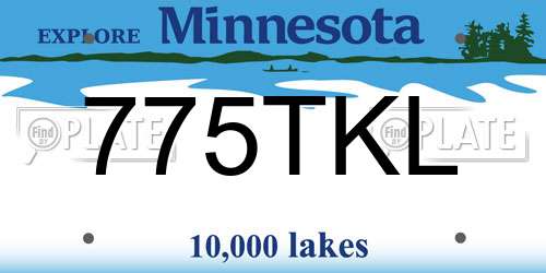 775TKL Minnesota License Plate