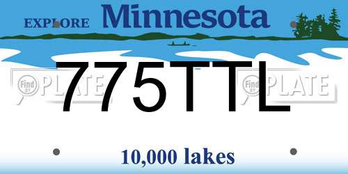 775TTL Minnesota License Plate