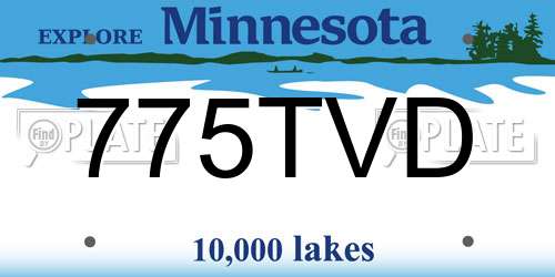 775TVD Minnesota License Plate
