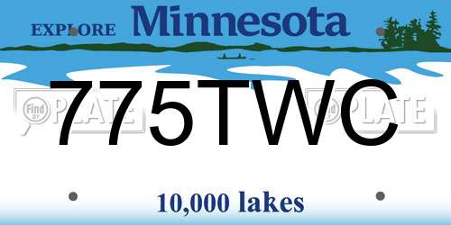 775TWC Minnesota License Plate