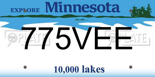 775VEE Minnesota License Plate