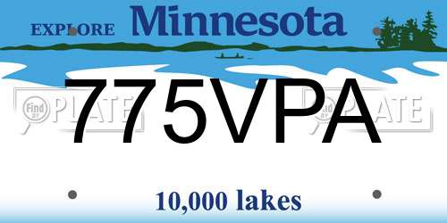 775VPA Minnesota License Plate