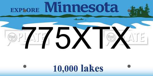 775XTX Minnesota License Plate