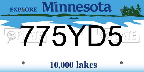 775YD5 Minnesota License Plate