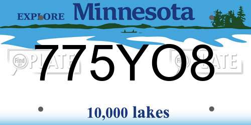 775YO8 Minnesota License Plate