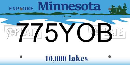 775YOB Minnesota License Plate