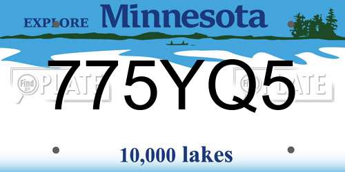 775YQ5 Minnesota License Plate