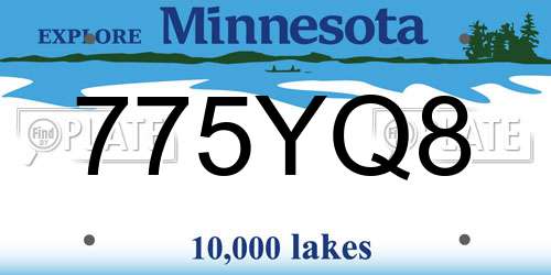 775YQ8 Minnesota License Plate