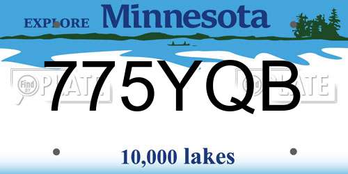 775YQB Minnesota License Plate