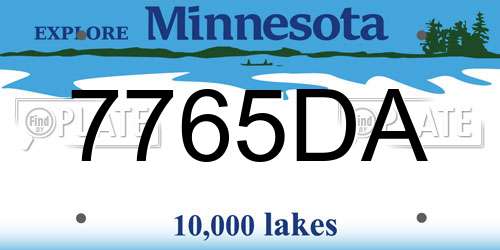 7765DA Minnesota License Plate