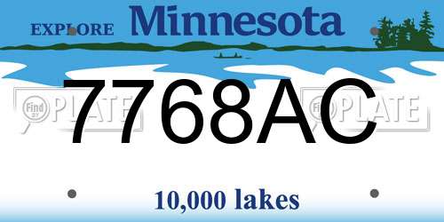7768AC Minnesota License Plate