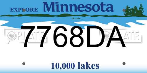 7768DA Minnesota License Plate