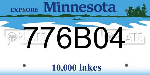 776B04 Minnesota License Plate