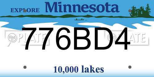 776BD4 Minnesota License Plate