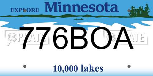 776BOA Minnesota License Plate