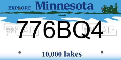 776BQ4 Minnesota License Plate
