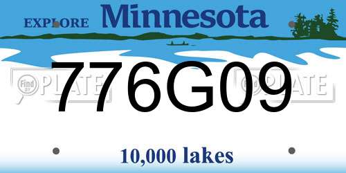 776G09 Minnesota License Plate