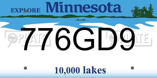 776GD9 Minnesota License Plate