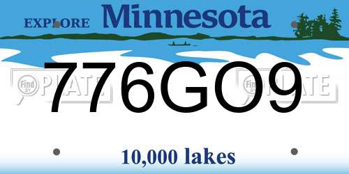 776GO9 Minnesota License Plate