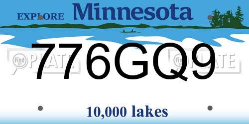 776GQ9 Minnesota License Plate
