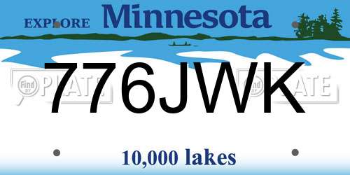 776JWK Minnesota License Plate