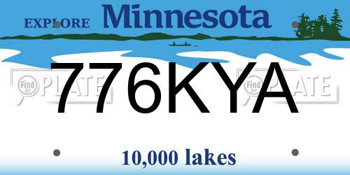 776KYA Minnesota License Plate
