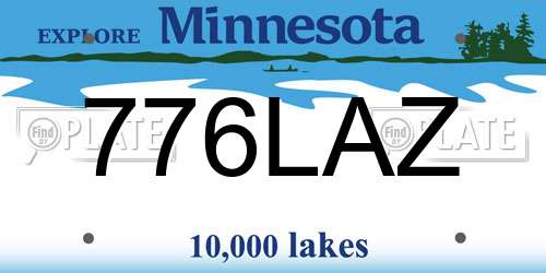 776LAZ Minnesota License Plate