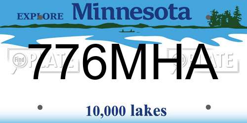 776MHA Minnesota License Plate